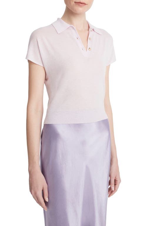 Vince Wool Blend Polo Sweater In Pink