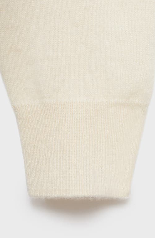 Mango Crewneck Cashmere Sweater In White