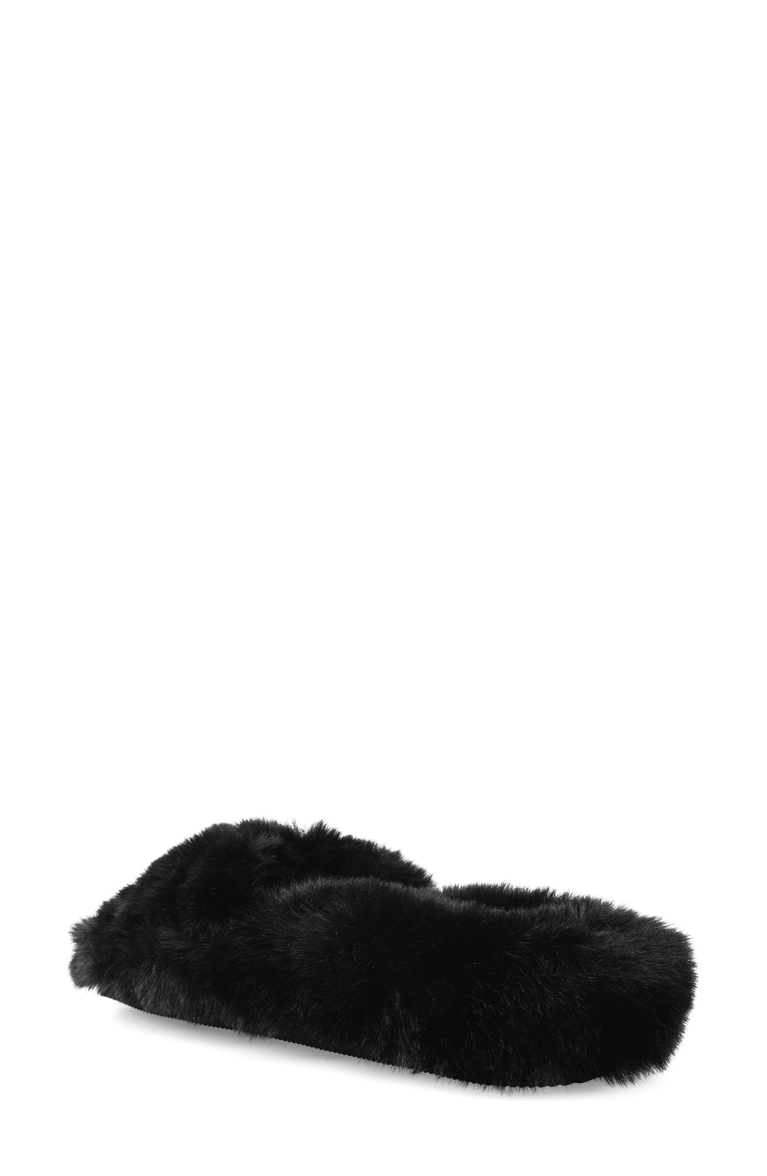 Artisan Crafted By Zigi Zaytina Faux Fur Slide Sandal, Alternate, color, Blk Faux O