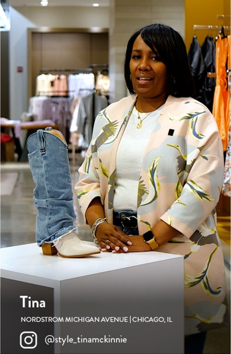 Lassy Ruched Pointed Toe Western Boot, sales video thumbnail