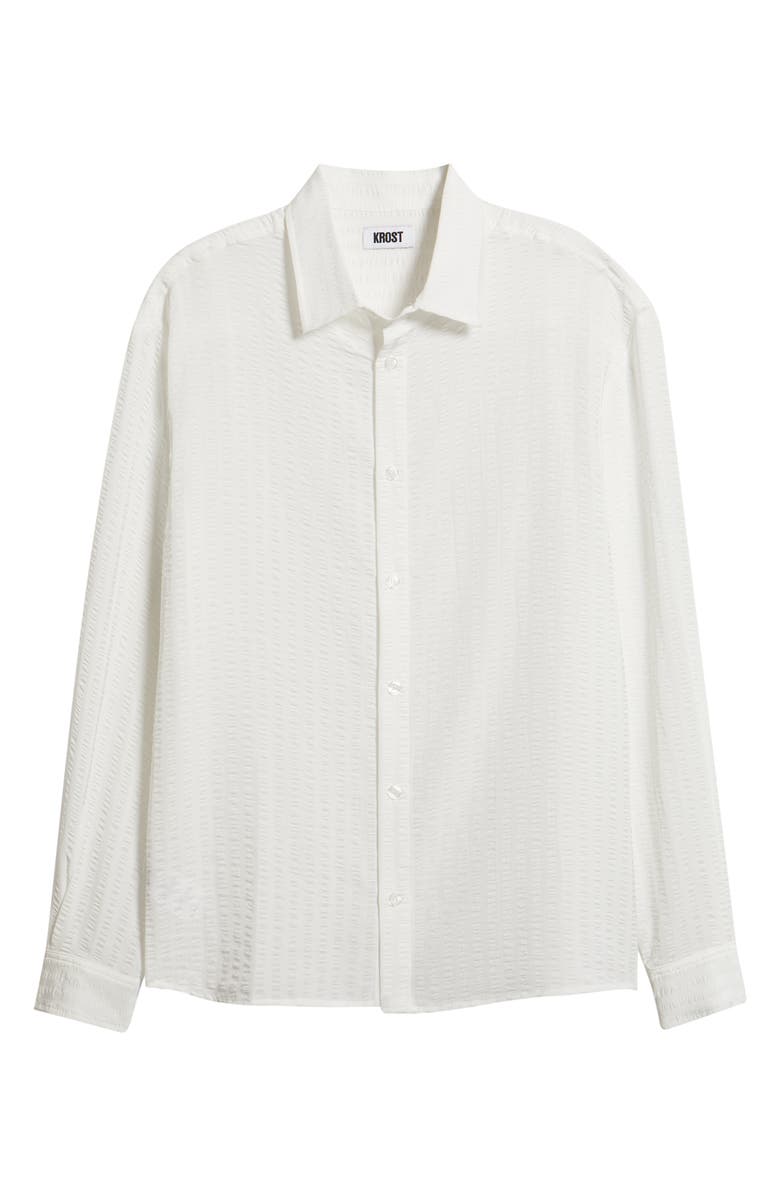 KROST Jordan Seersucker Stripe Button-Up Shirt, Main, color, White