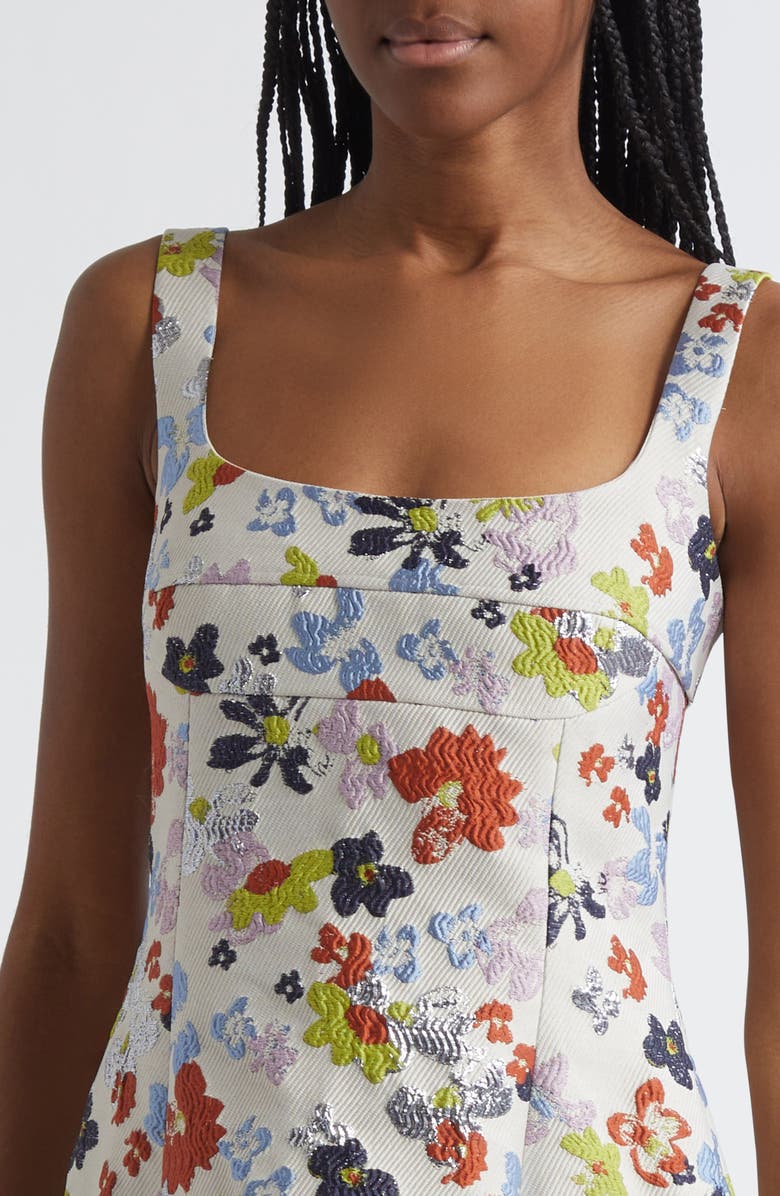 Stine Goya Metallic Floral Jacquard Minidress, Alternate, color, Skyfall Flowers