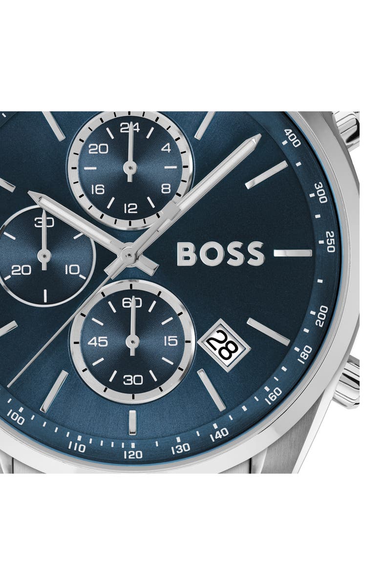 BOSS Grand Prix Bracelet Watch, 44.5mm, Alternate, color, Blue