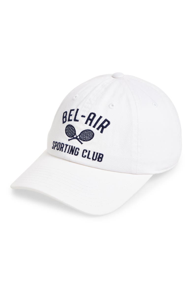 Bel-Air Club Cotton Baseball Cap, Main, color, WHITE