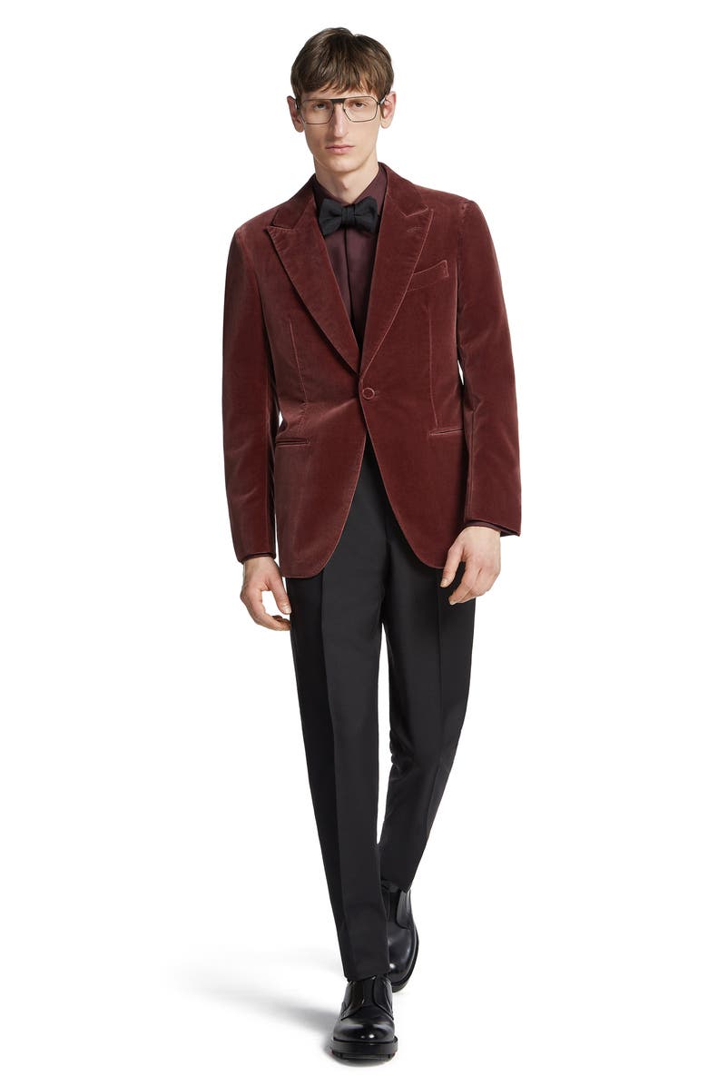 ZEGNA Couture Peak Lapel Velveteen Dinner Jacket, Alternate, color, 