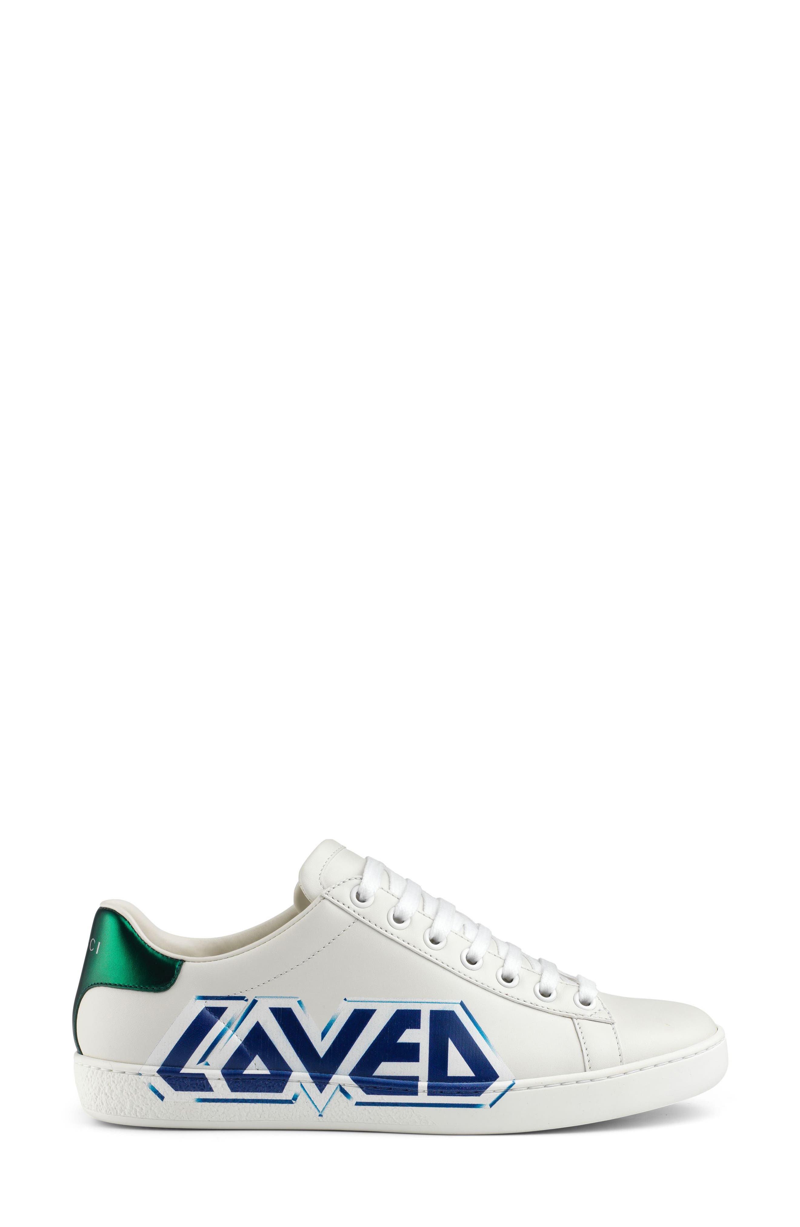 Gucci New Ace Loved Sneaker, Alternate, color, 