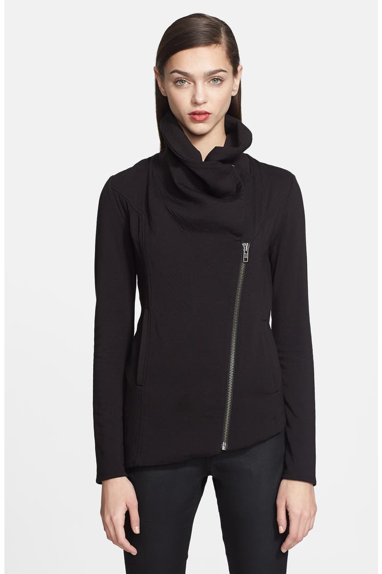 'Villous' Zip Front Sweatshirt, Main, color, BLACK