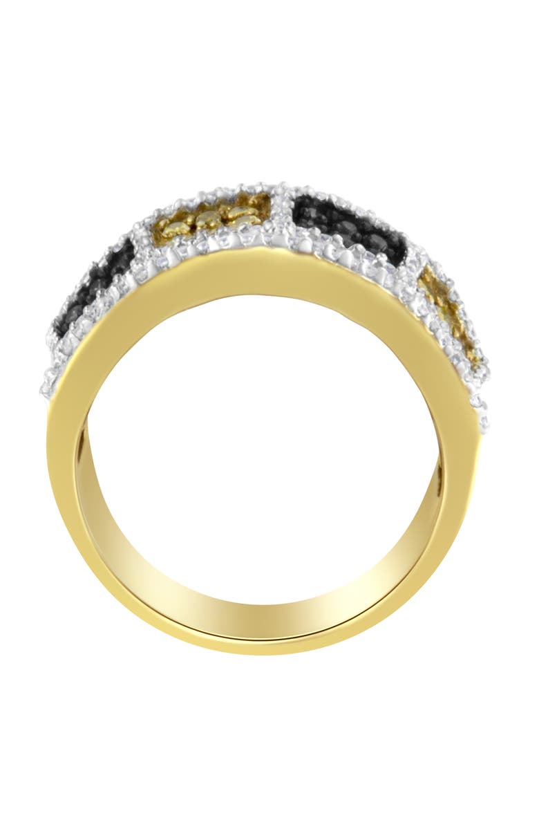 Haus of Brilliance 14K Gold 1 1/2Cttw Champagne Yellow and Round Diamond Band Ring, Alternate, color, Yellow