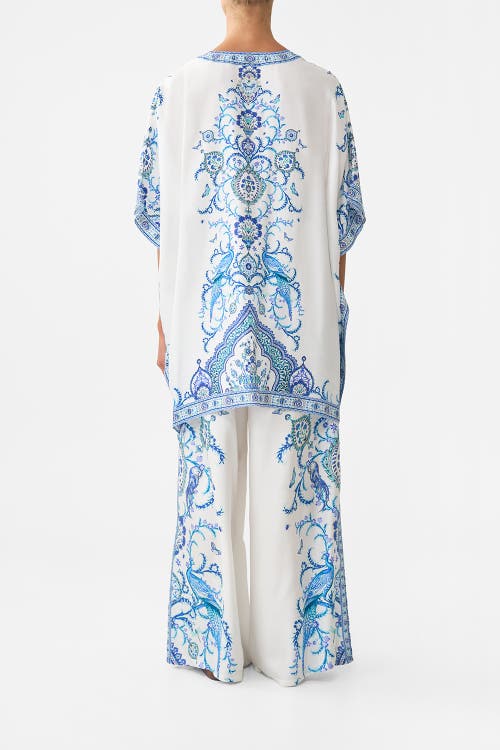Camilla Short Lace Up Kaftan Isnik Lullaby In White