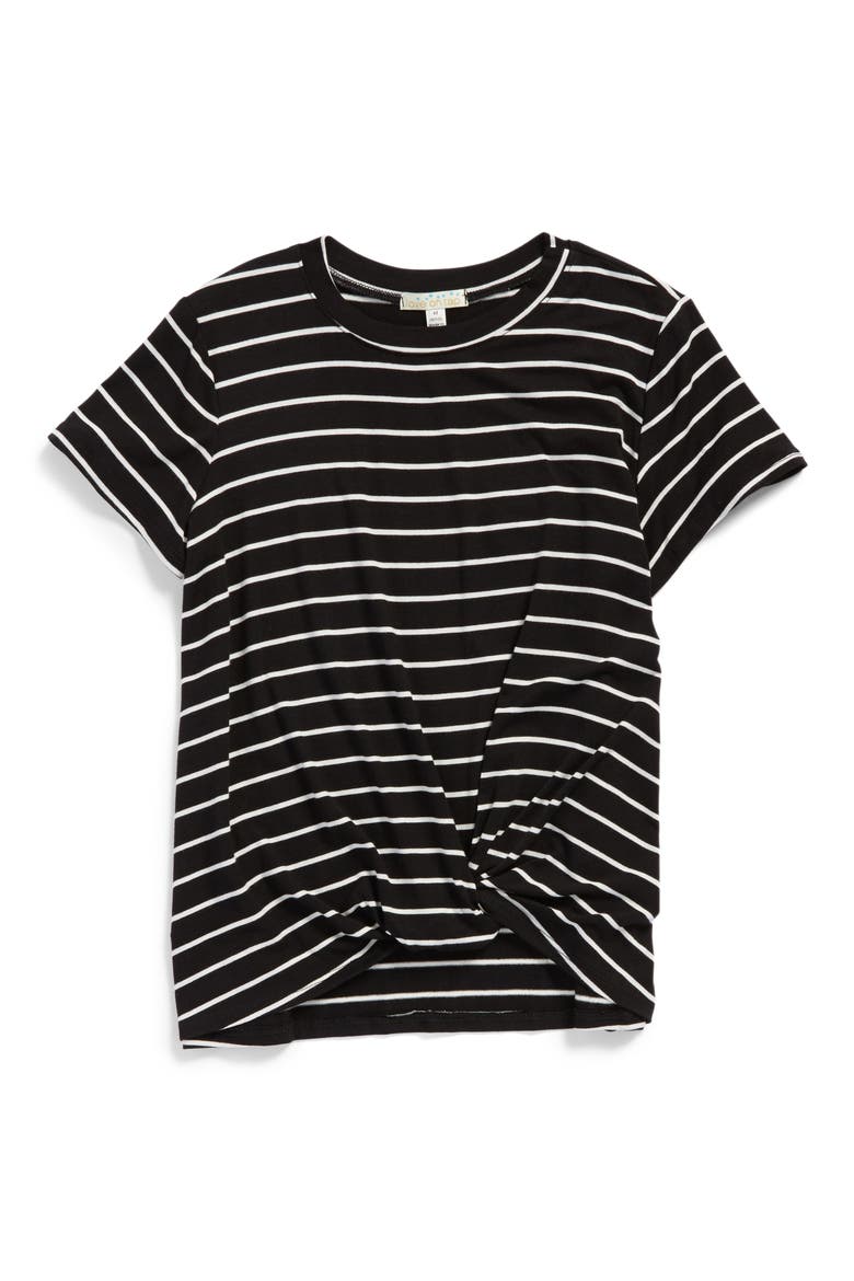 Knotted Stripe Tee, Main, color, BLACK/ WHITE