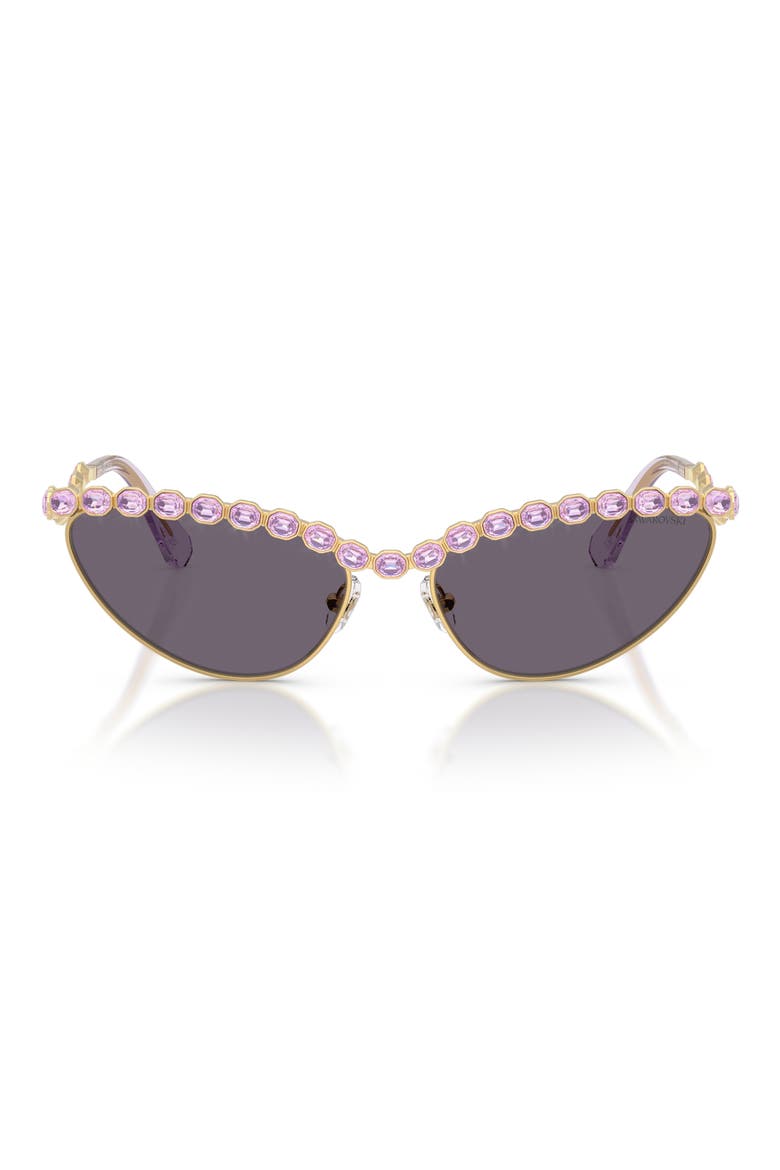 59mm Cat Eye Sunglasses, Main, color, GOLD / VIOLET