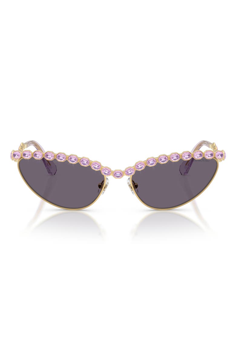 Swarovski 59mm Cat Eye Sunglasses, Main, color, Gold / Violet