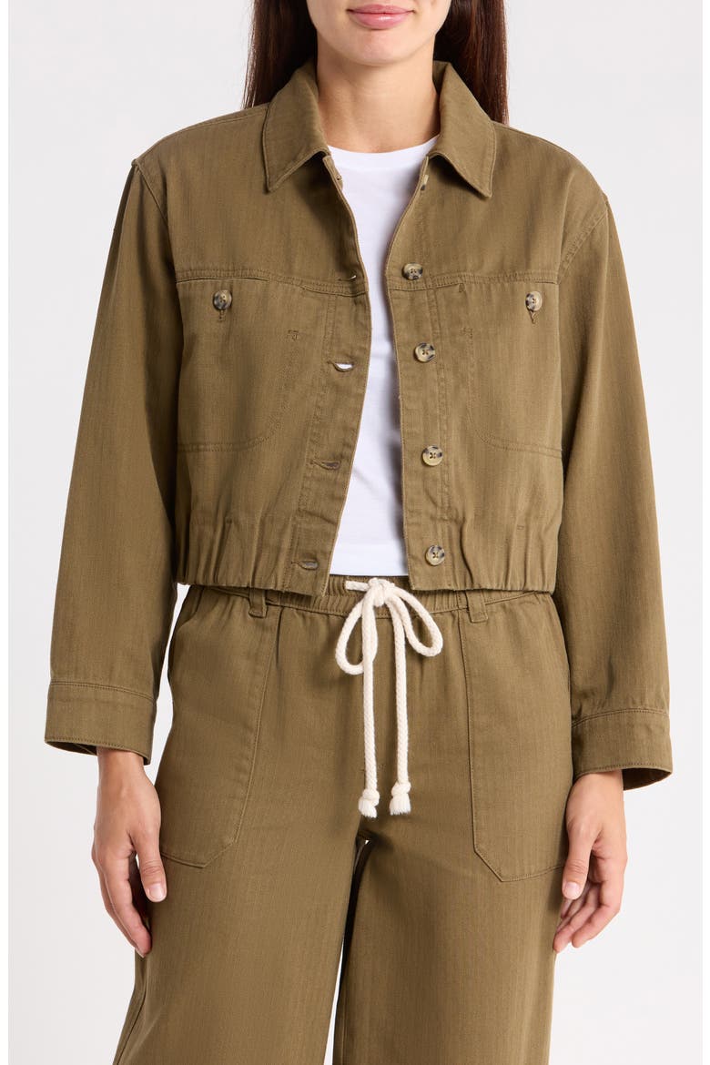 Bubble Hem Jacket, Main, color, GOLDEN OLIVE