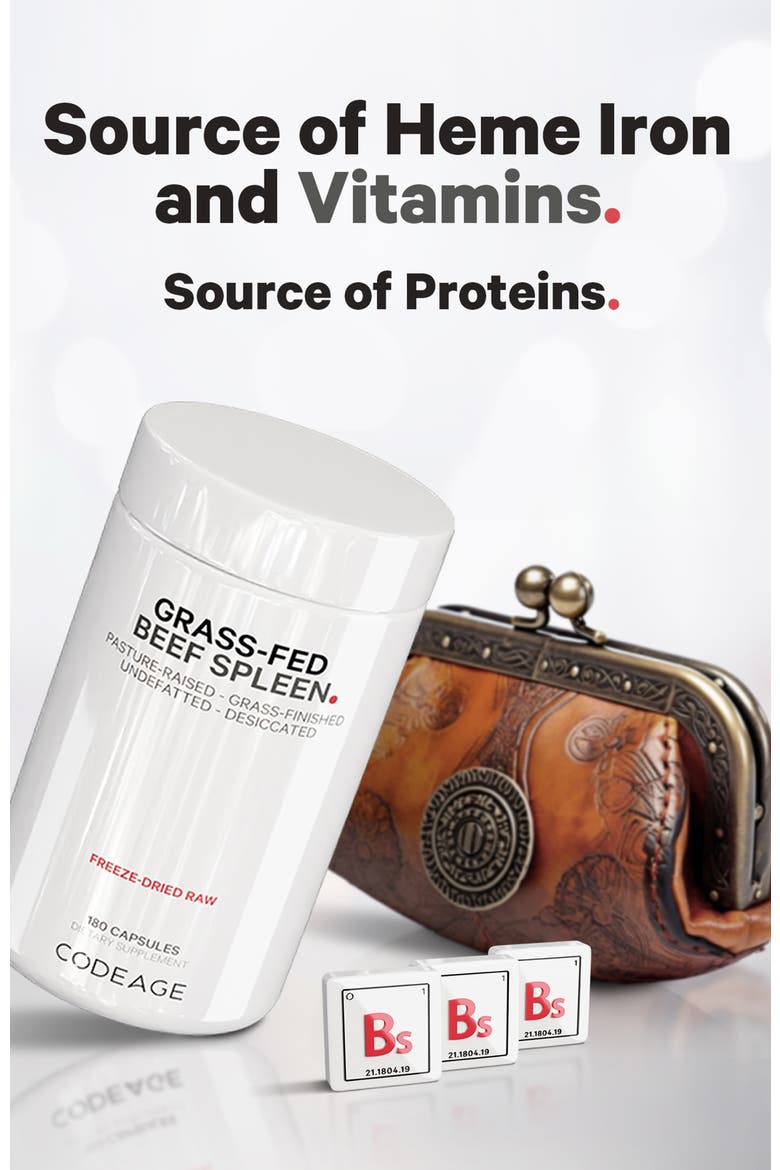 Grass-Fed Beef Spleen Glandular Supplement, Alternate, color, White