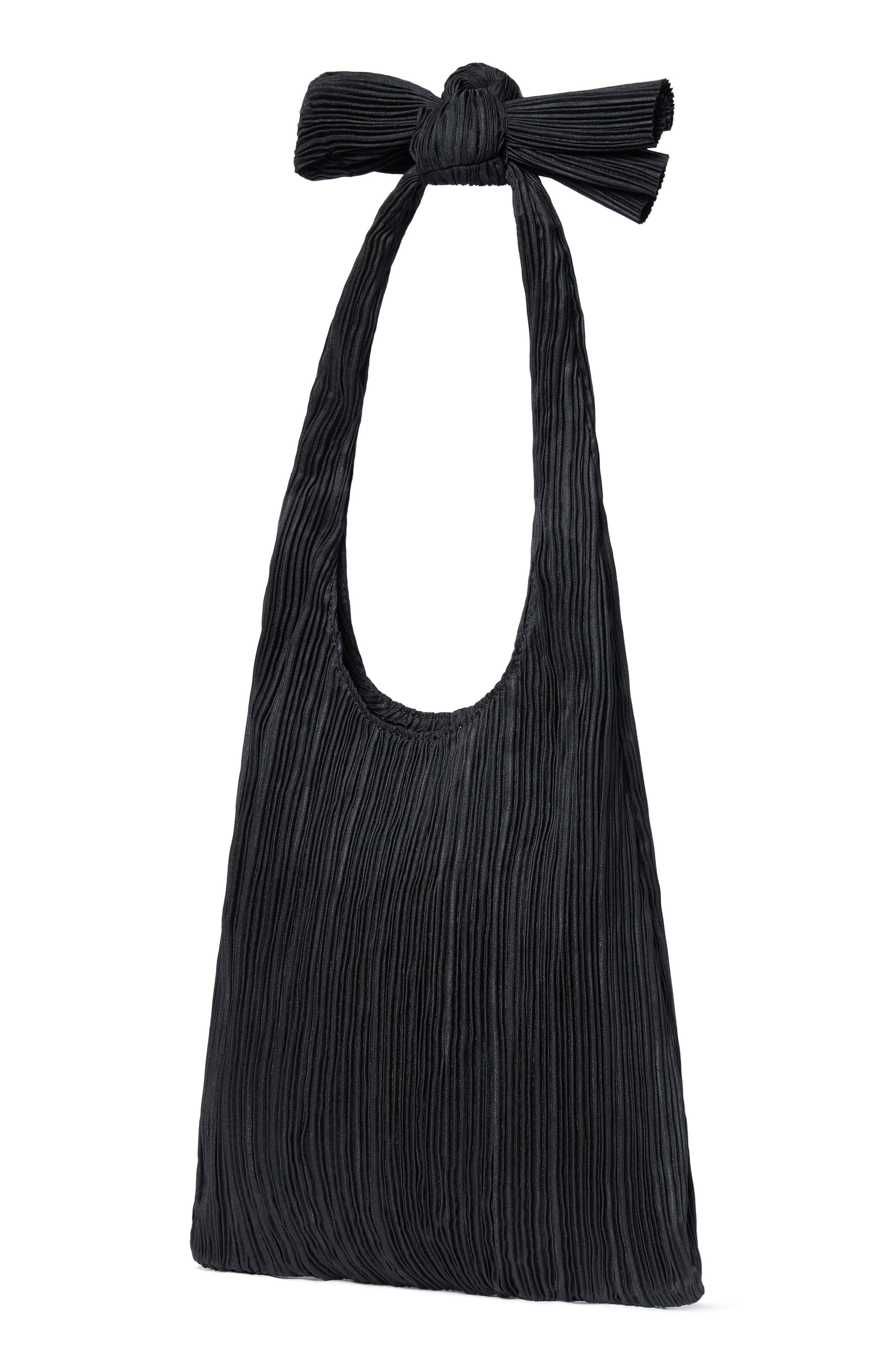 Loeffler Randall Bobby Pleated Shoulder Bag, Alternate, color, Black