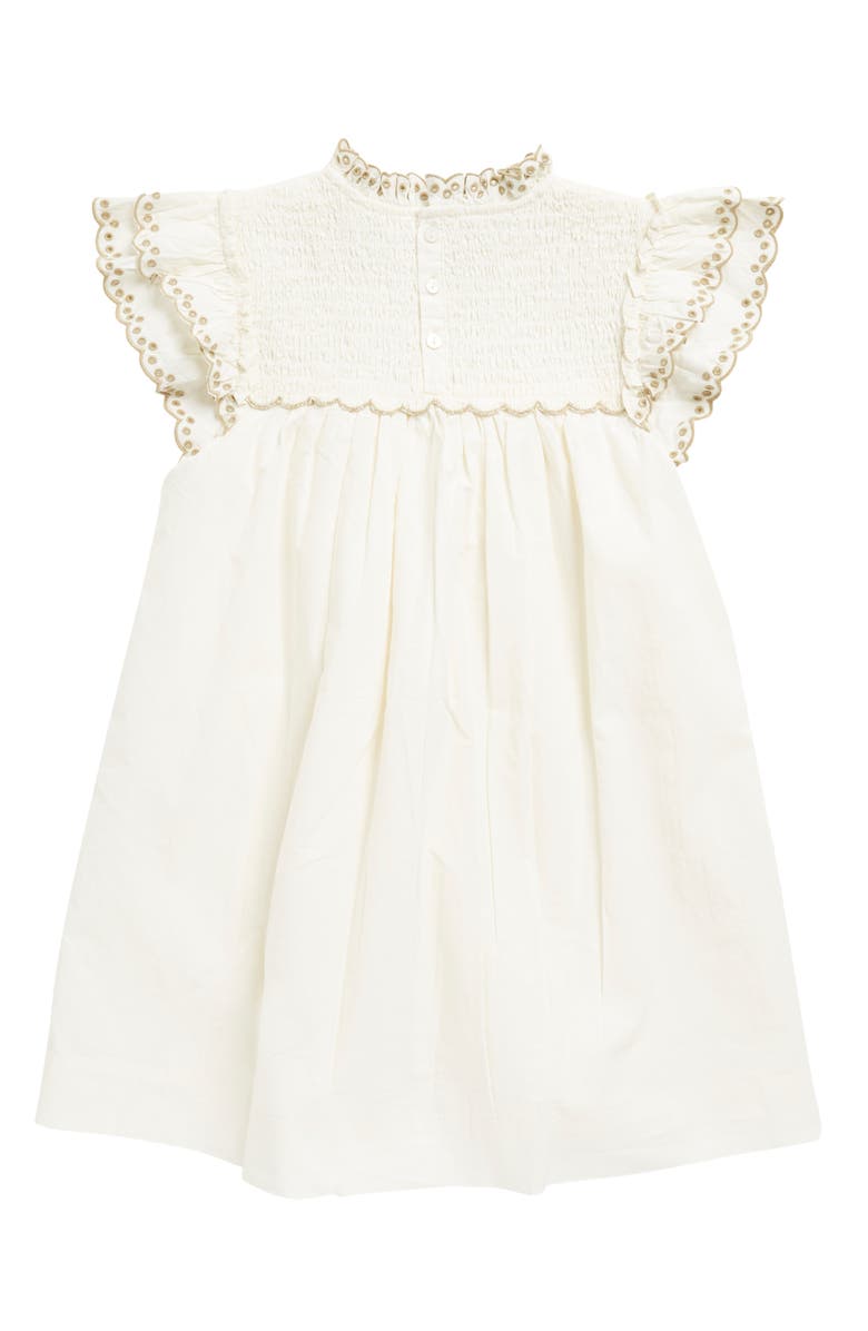 Bonpoint Kids' Embroidered Cotton Poplin Dress, Alternate, color,