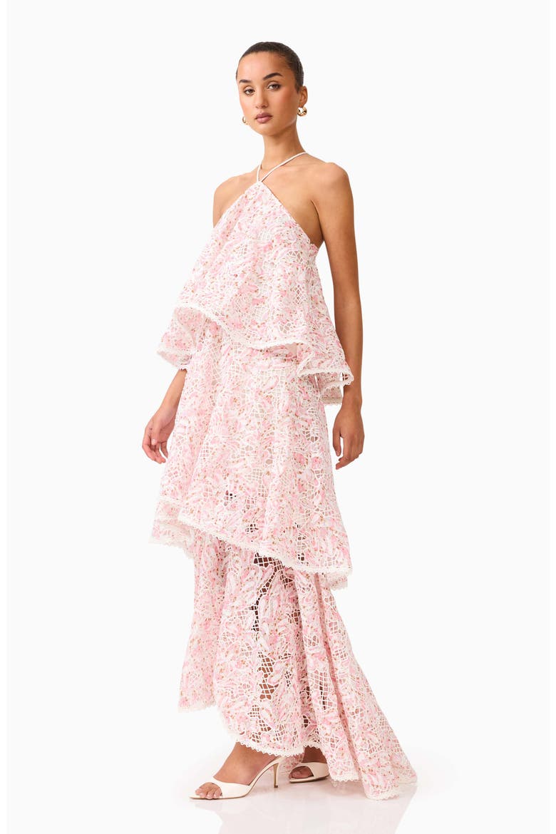 Valencia Floral Tiered Gown, Alternate, color, PINK MULTI