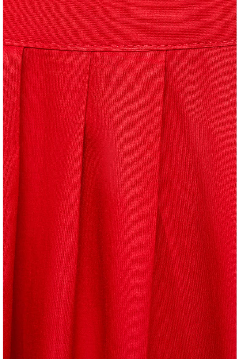 Pleated Cotton Skirt, Alternate, color, RED
