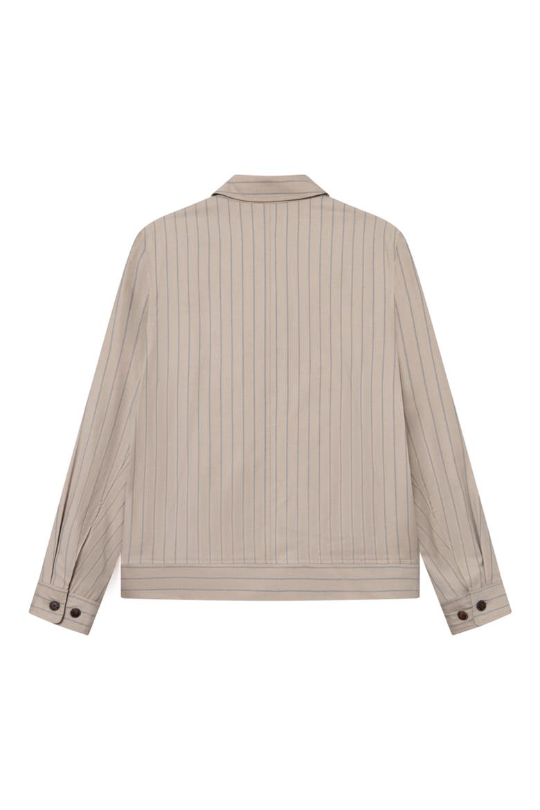 Como Pinstripe Coach Jacket, Alternate, color, DARK SAND