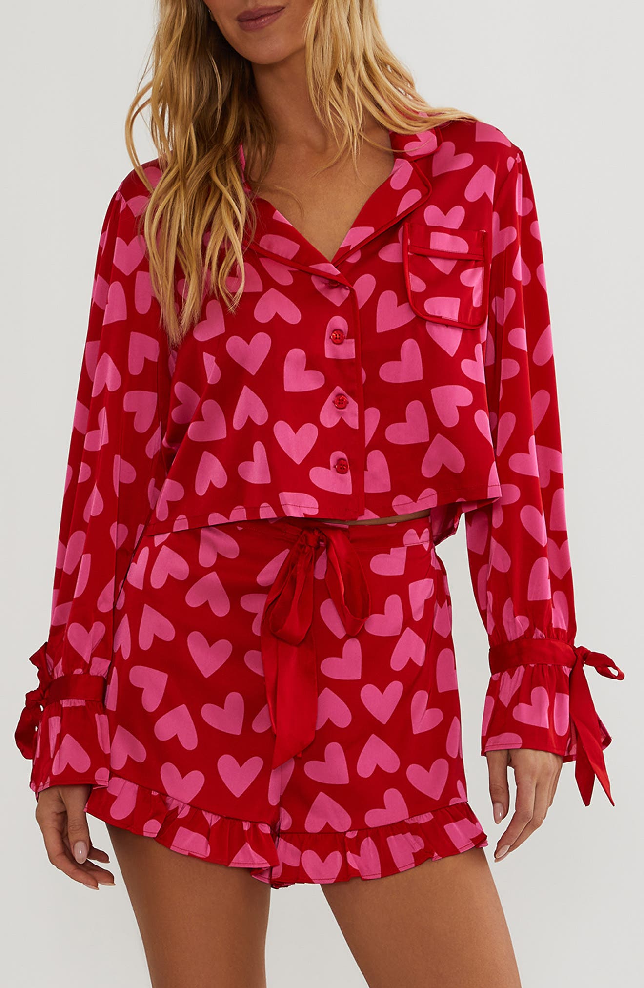 Beach Riot Aurora & Luna Heart Print Short Pajamas