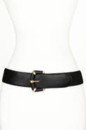Raina Belts Leather Covered Geometric Buckle Belt