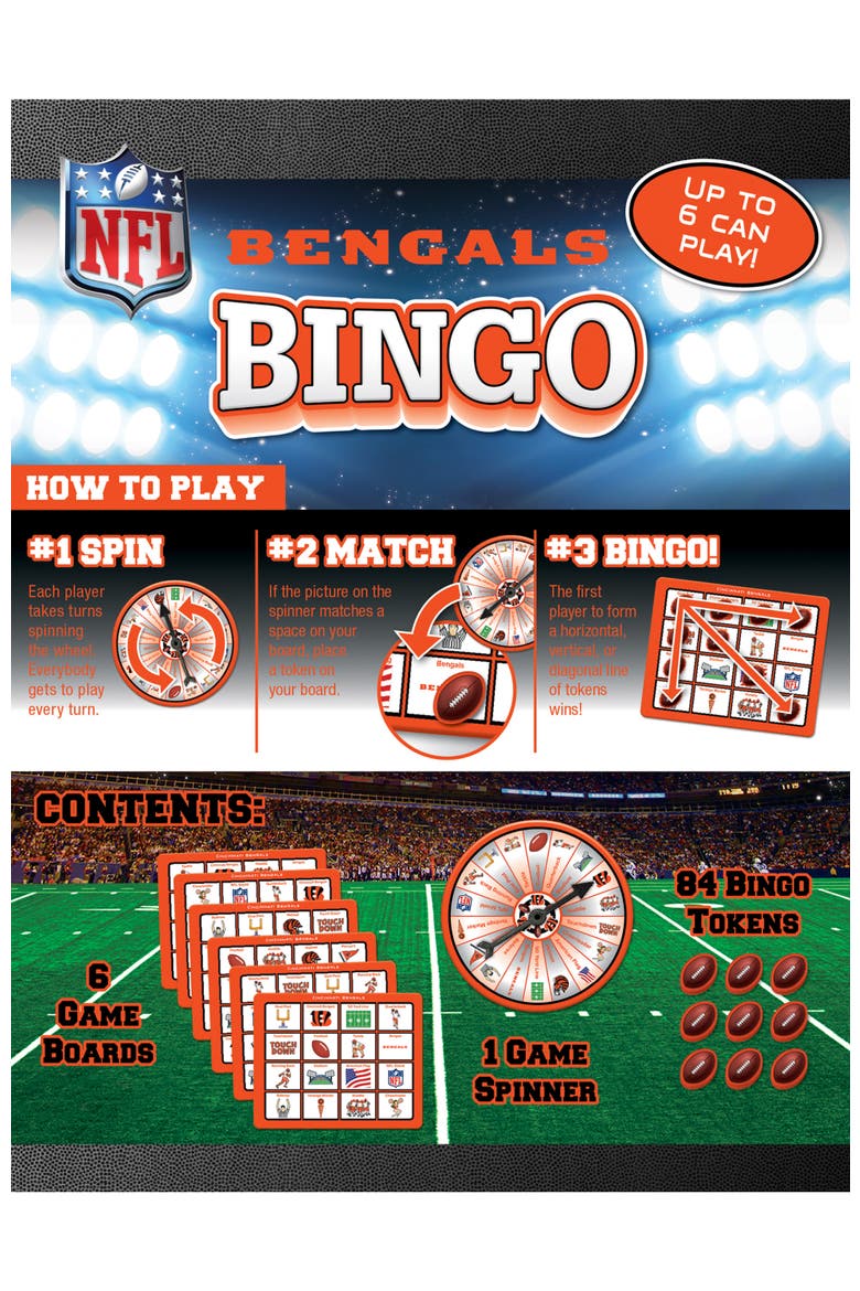 Cincinnati Bengals NFL Bingo Game, Alternate, color, Multicolor