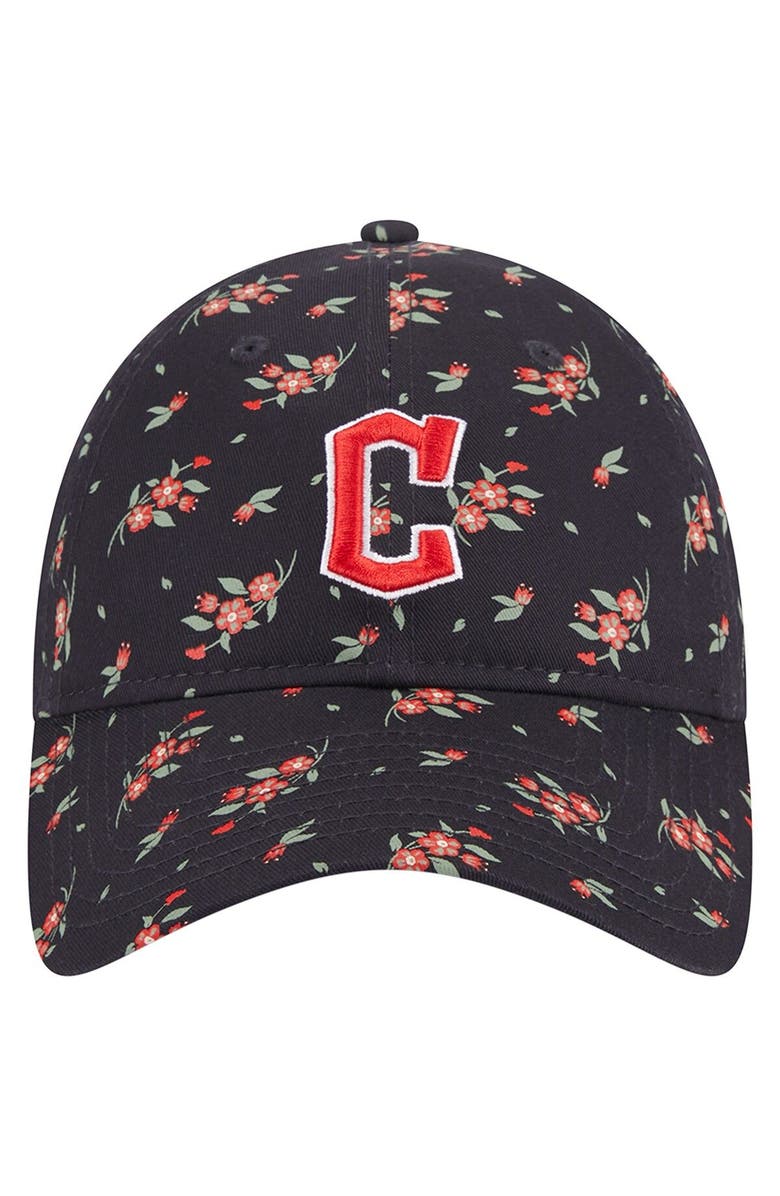 New Era Women's New Era Navy Cleveland Guardians Bloom 9TWENTY Adjustable Hat, Alternate, color,