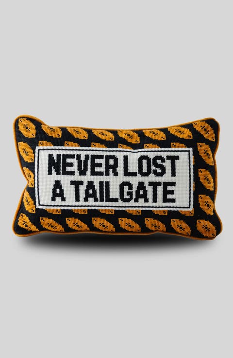 Never Lost A Tailgate Needlepoint Pillow
