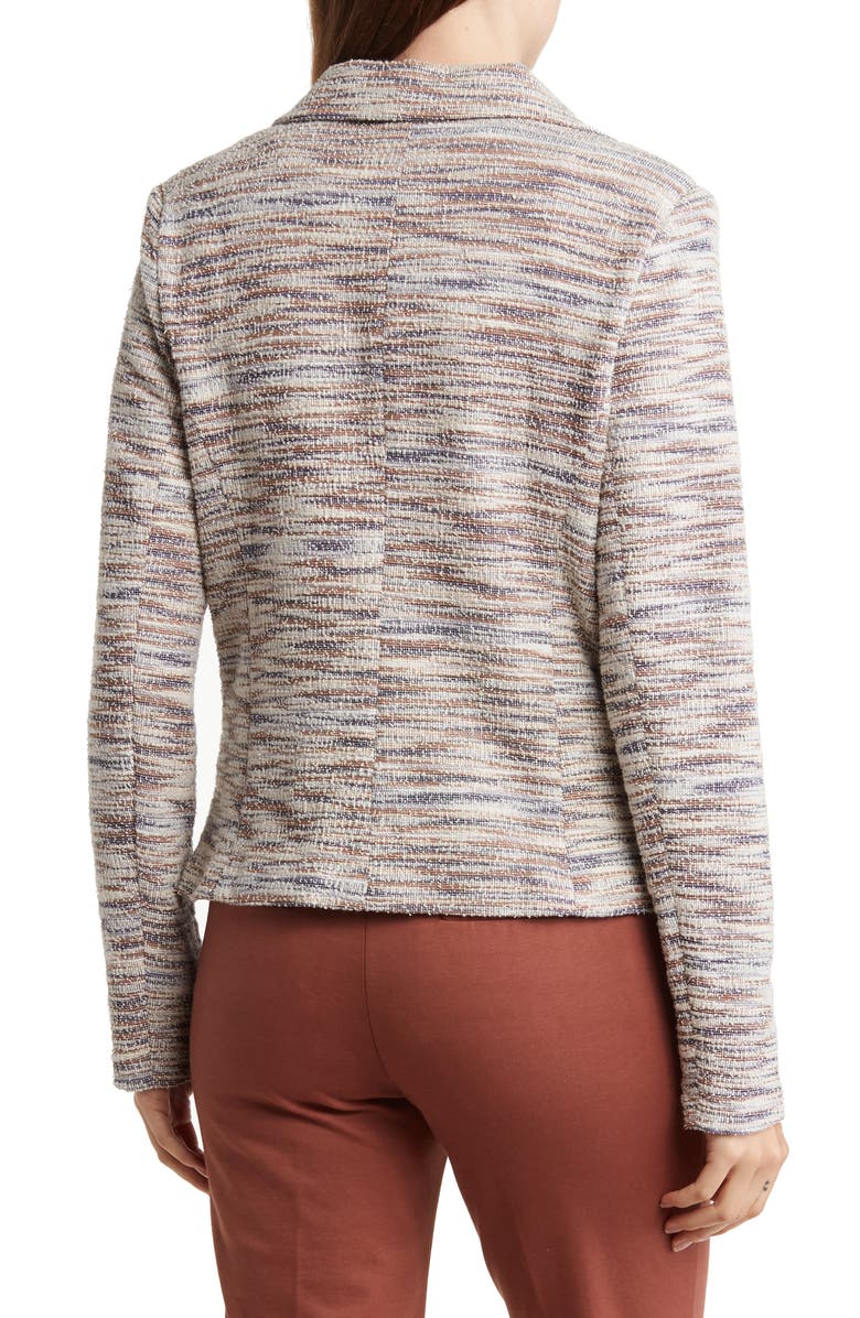 Amanda & Chelsea Classic One-Button Tweed Blazer, Alternate, color, Rust Navy Multi