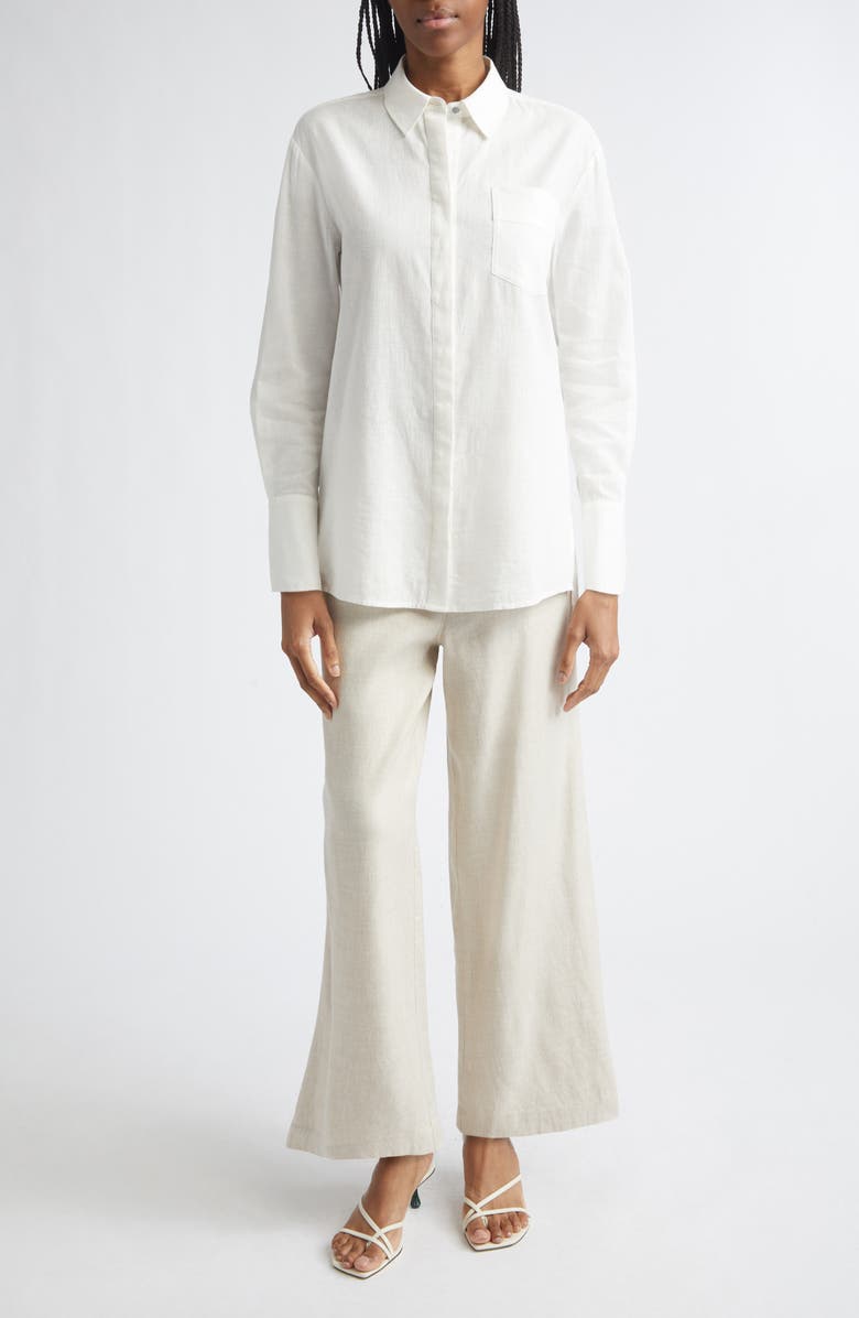 Toccin Riley Linen Blend Boyfriend Shirt, Alternate, color, 