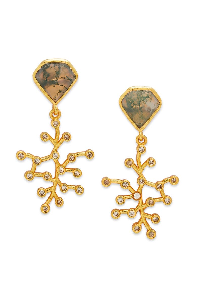 ZELENA MINI EARRINGS, Main, color, Gold Plated