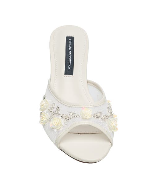 French Connection Ritz Mesh Kitten Heel In White