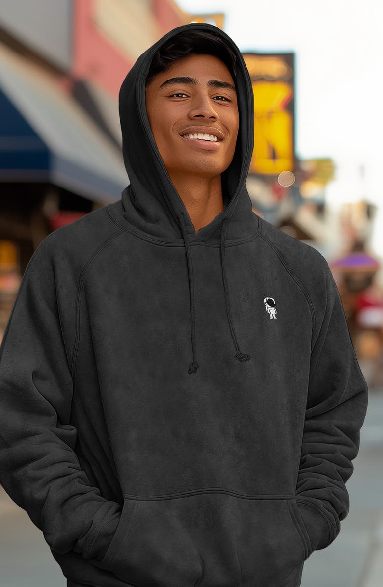 Dalix Astronaut Midweight Mineral Washed Hoodie, Alternate, color, Black