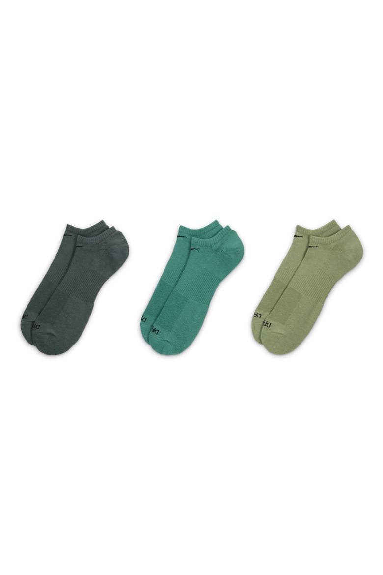 Dry 3-Pack Everyday Plus No Show Socks, Alternate, color, GREEN MULTI-COLOR