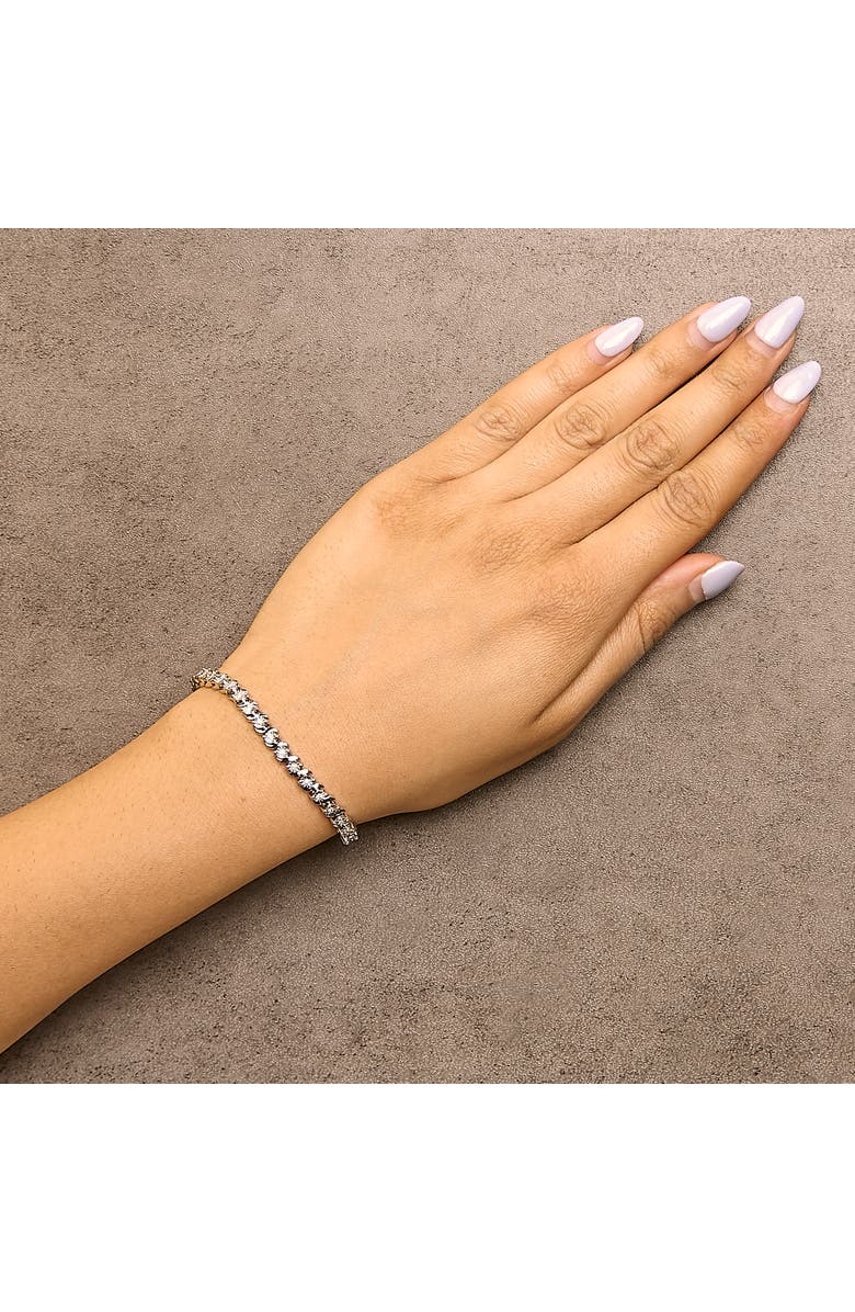 Haus of Brilliance Silver 1/4 Cttw Diamond Station and S Link Bracelet, Alternate, color, White