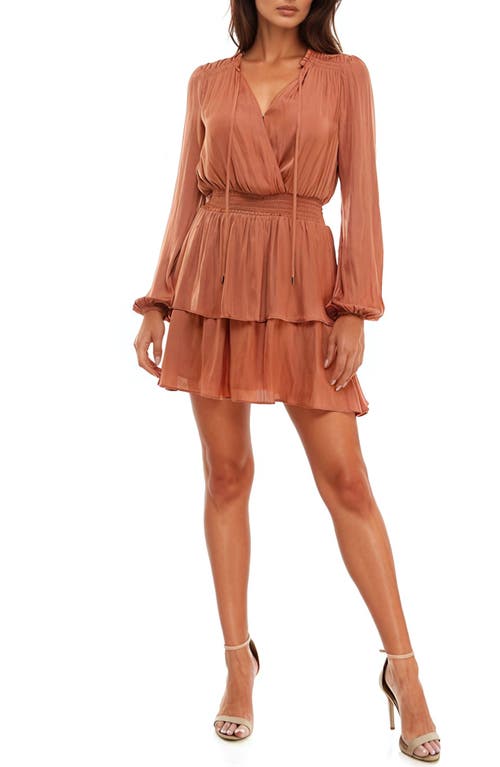 SOCIALITE SOCIALITE LONG SLEEVE TIERED MINIDRESS