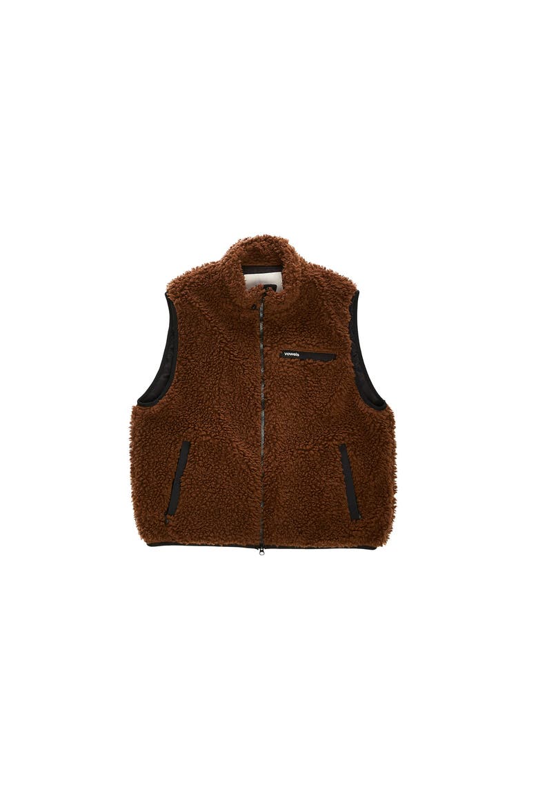 Fleece Vest, Main, color, Brown