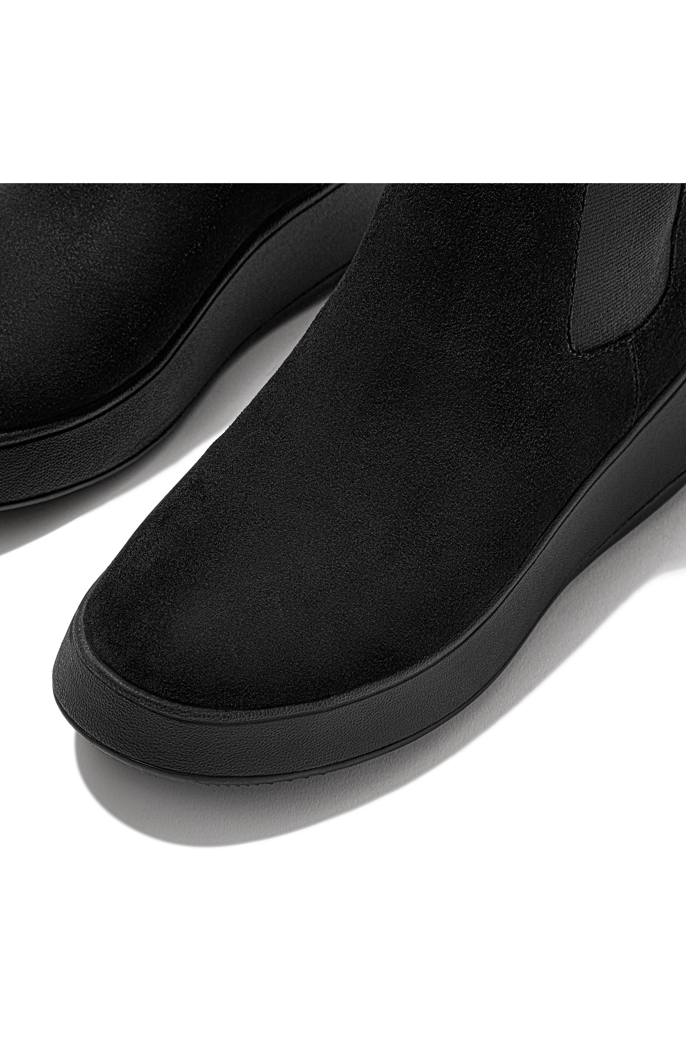FitFlop F-Mode Platform Chelsea Boot, Alternate, color, All Black