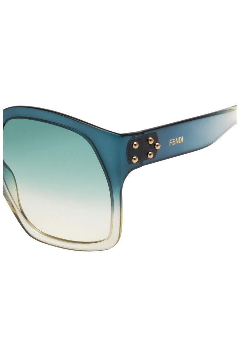 58mm Square Sunglasses, Alternate, color, PETROL/ GREY GREEN