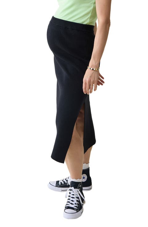 Rib Maternity Midi Sweater Skirt