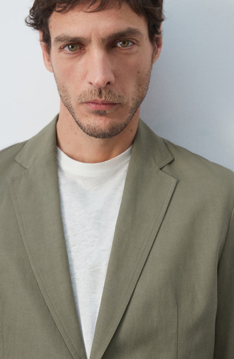 MANGO Slim Fit Blazer, Alternate, color, Green