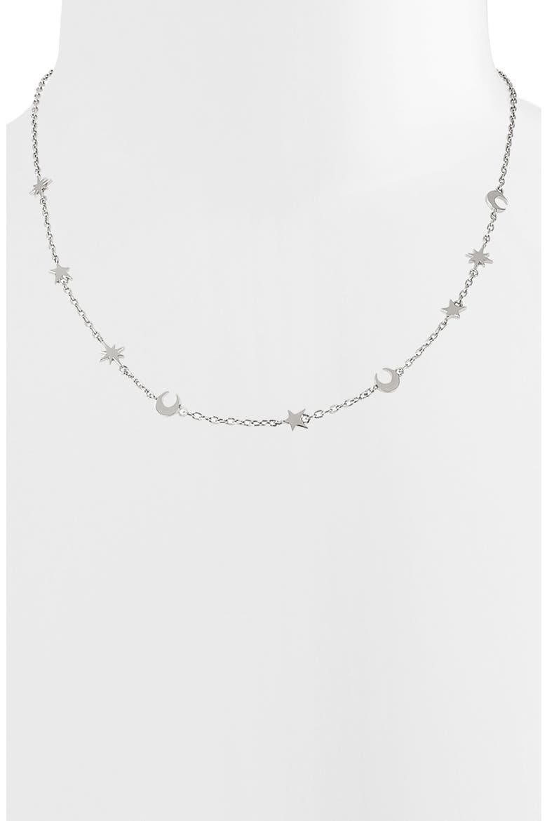 Star & Moon Station Necklace, Alternate, color, CRYSTAL