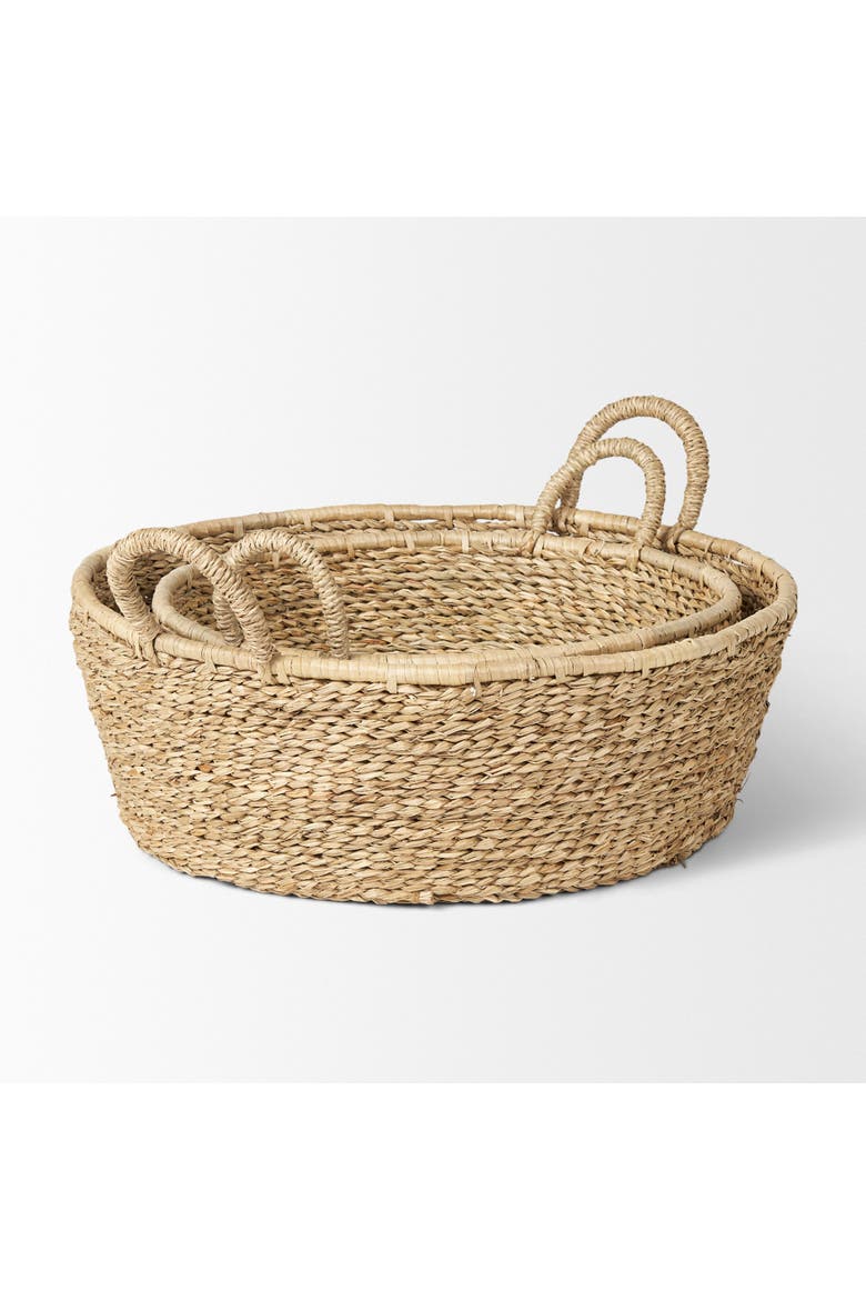 Ayanna Set of 2 Deep Nesting Seagrass Basket, Alternate, color, Brown