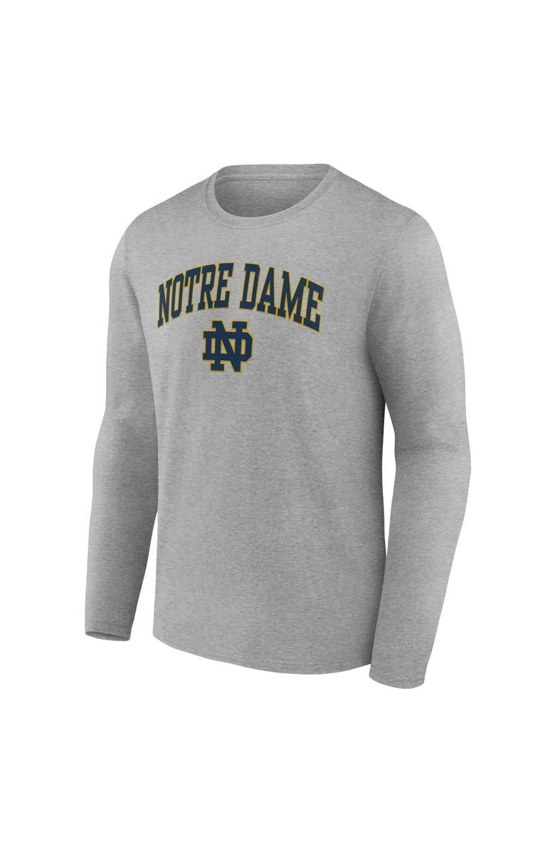 FANATICS Men's Fanatics Branded Heather Gray Notre Dame Fighting Irish Campus Long Sleeve T-Shirt, Alternate, color, 