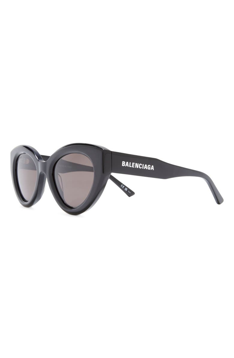 Balenciaga 51mm Cat Eye Sunglasses, Alternate, color, Black Black Grey