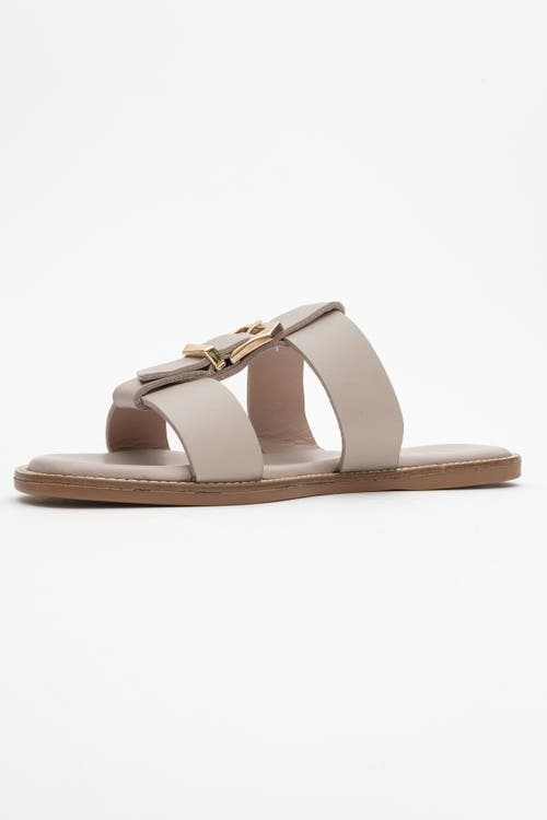 Forever & Always Shoes Sveta Leather Buckled Sandal In Sand