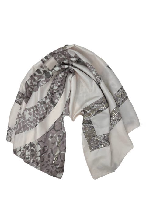 Snakeskin Print Square Scarf