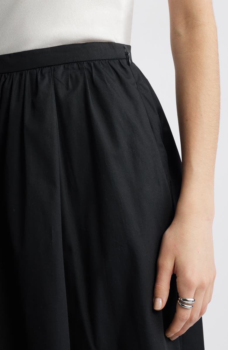 Open Edit Cotton Poplin Maxi Skirt, Alternate, color, Black