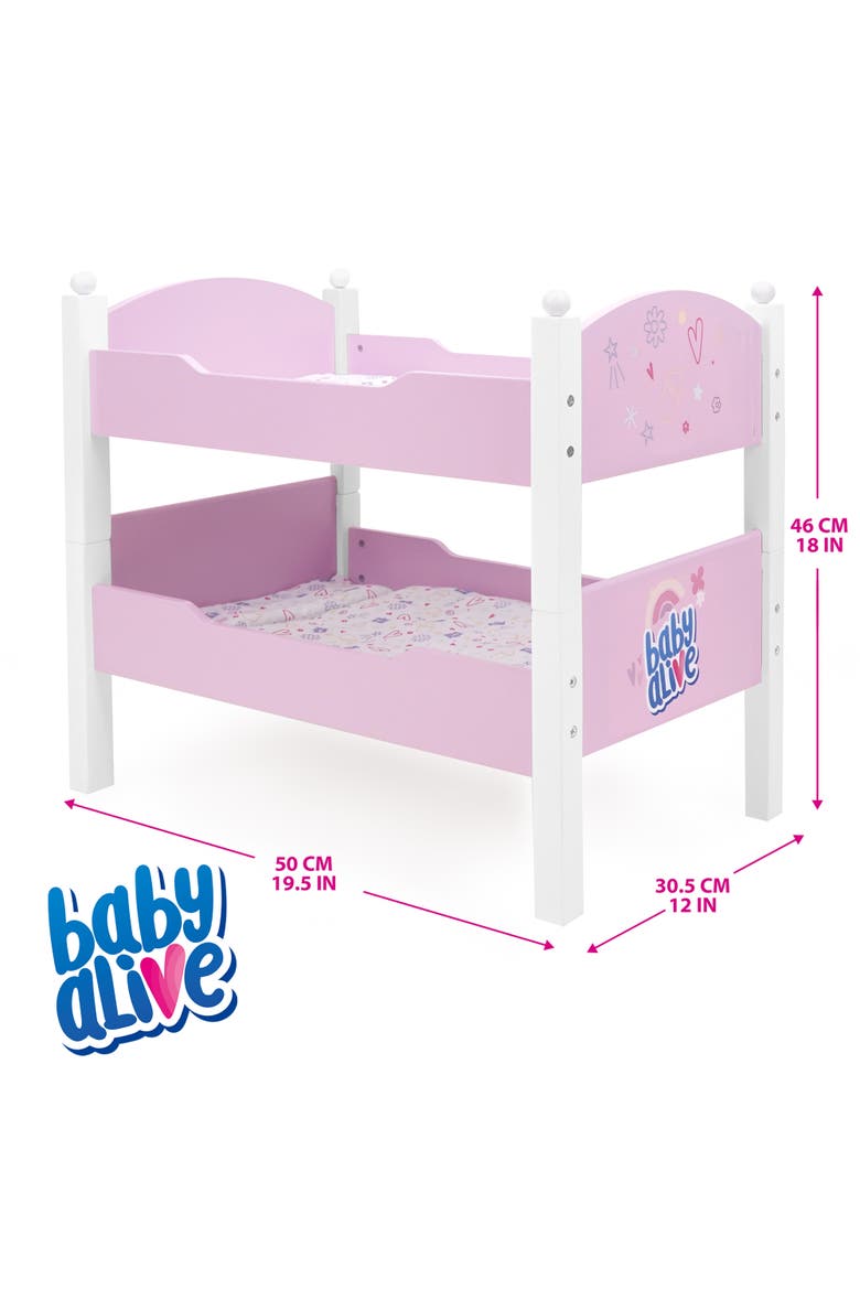 Baby Alive Wooden Doll Bunk Bed, Alternate, color, Multicolored