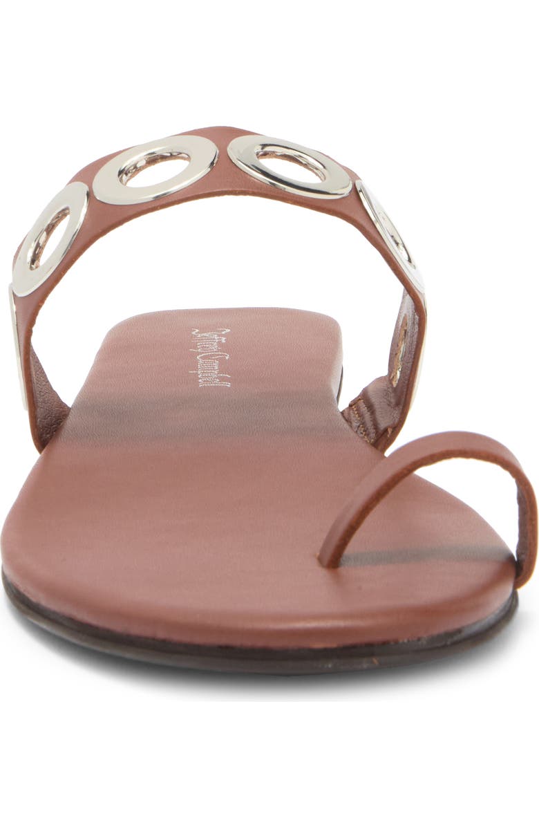 Jeffrey Campbell Riveted Slide Sandal, Alternate, color, Cognac Silver